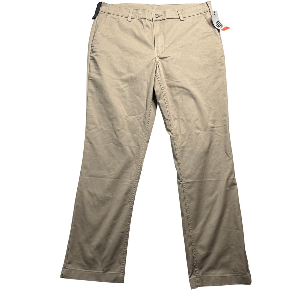 Duluth Trading Co 40 Grit Mens 40x32 Slim Fit Flex Chino Pants Khaki Tan NEW